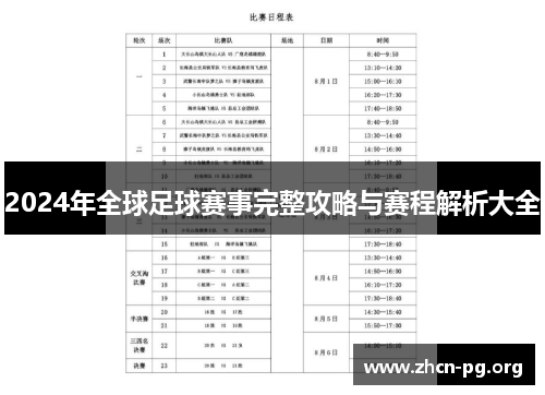 2024年全球足球赛事完整攻略与赛程解析大全